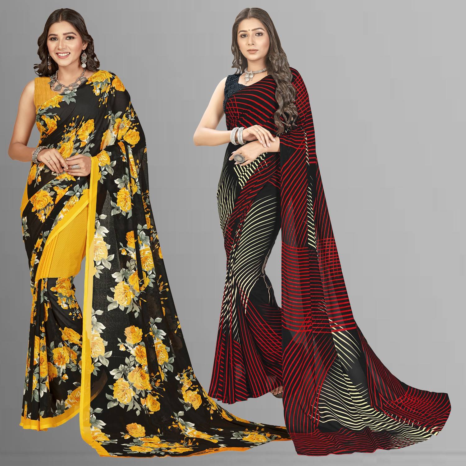 Anand Sarees Floral Print Daily Wear Georgette Saree