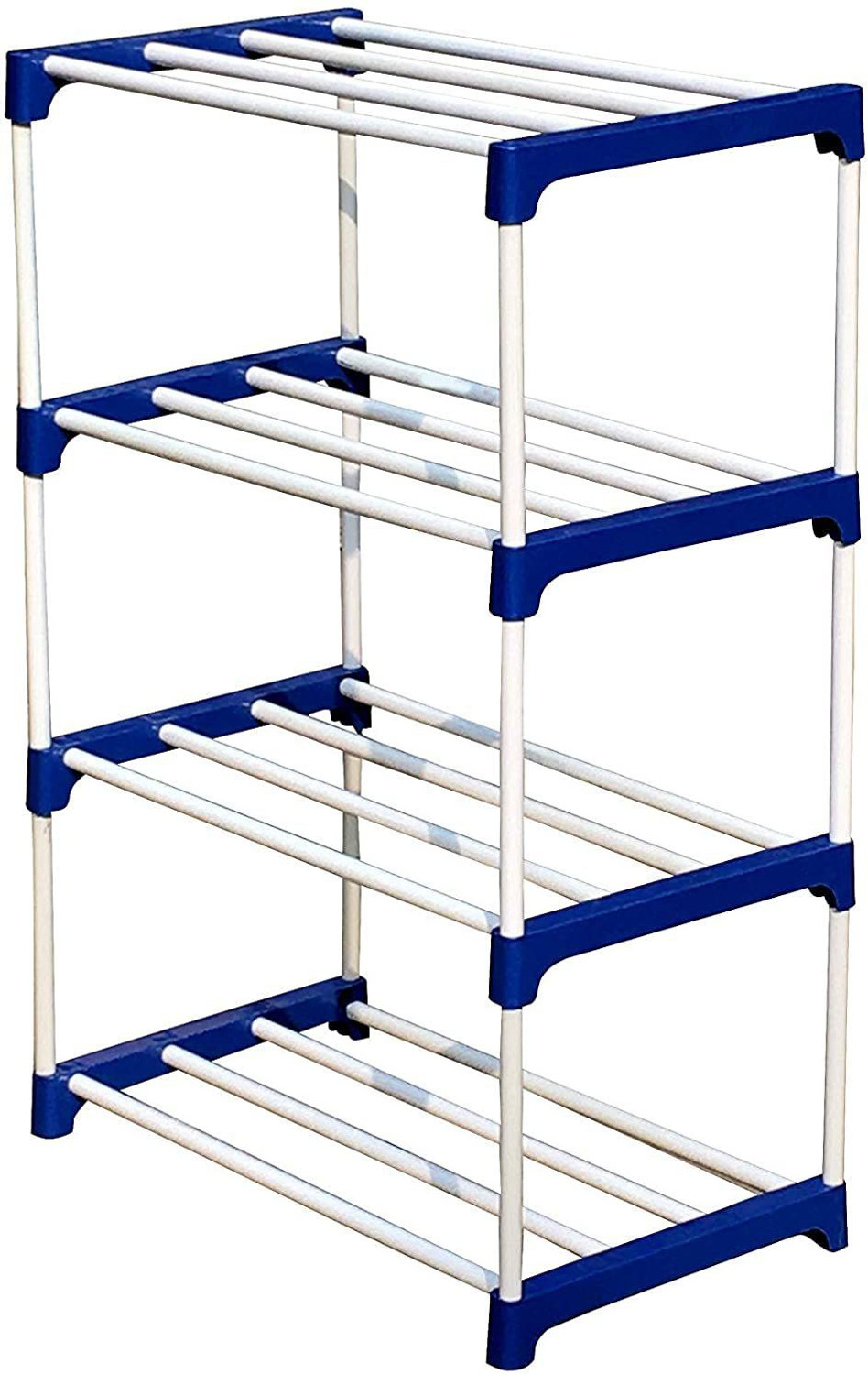 Image of CasinoRetail 4 Layer Book Stand For Studdy room And Office Book Storages Blue & White Color Plastic Open Book Shelf