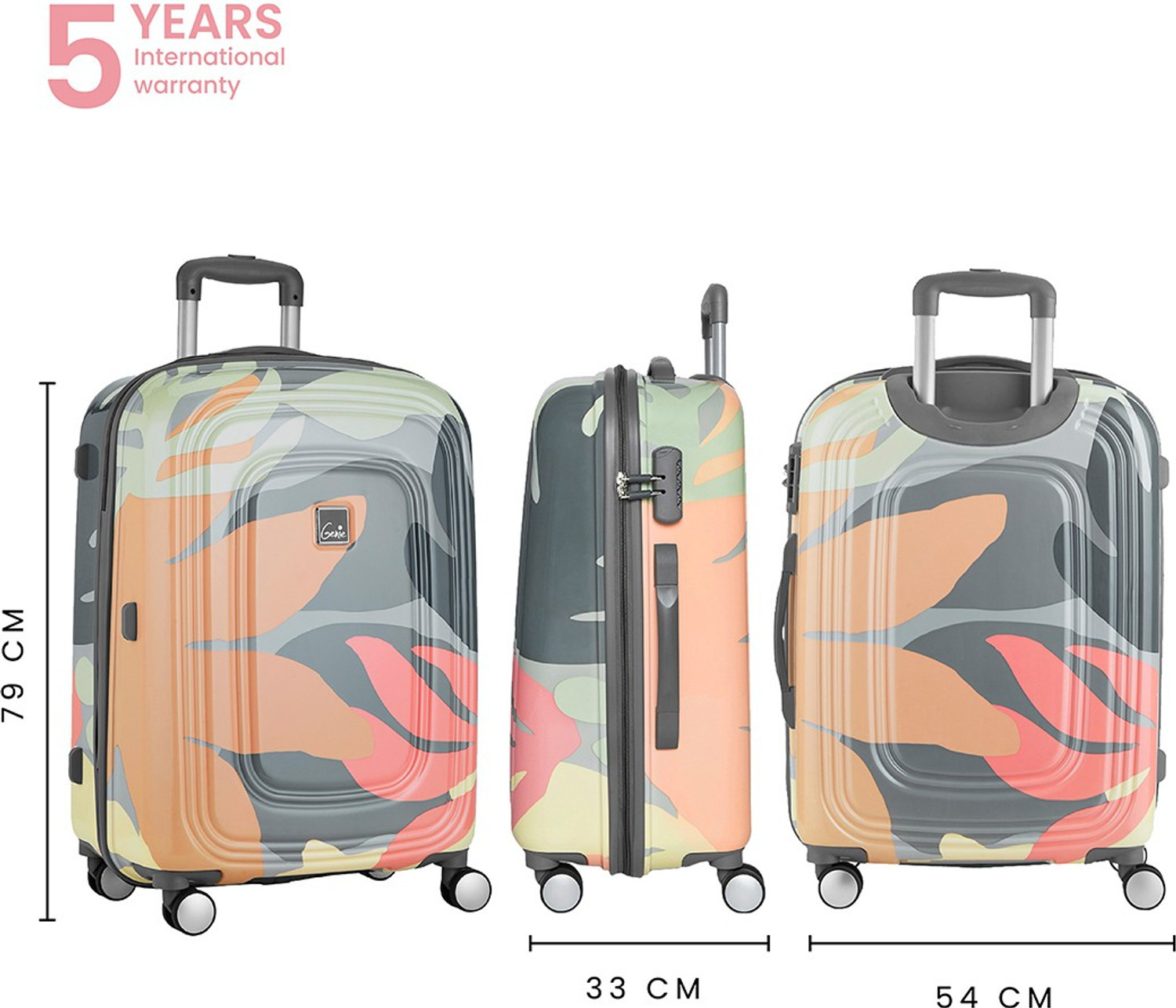 Image of Genie Large Check-in Suitcase (79 cm) 8 Wheels - FLORENTINE 79 - Pink