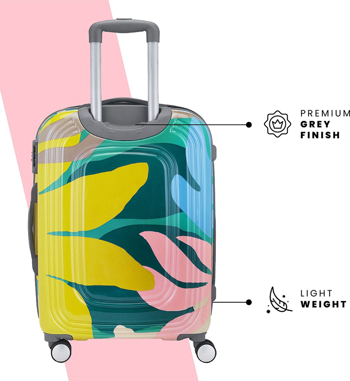 Image of Genie Hard Body Set of 3 Luggage 8 Wheels - FLORENTINE SET 4W Set of 3 (Small 55cm | Medium 66cm | Large 79cm) - Multicolor