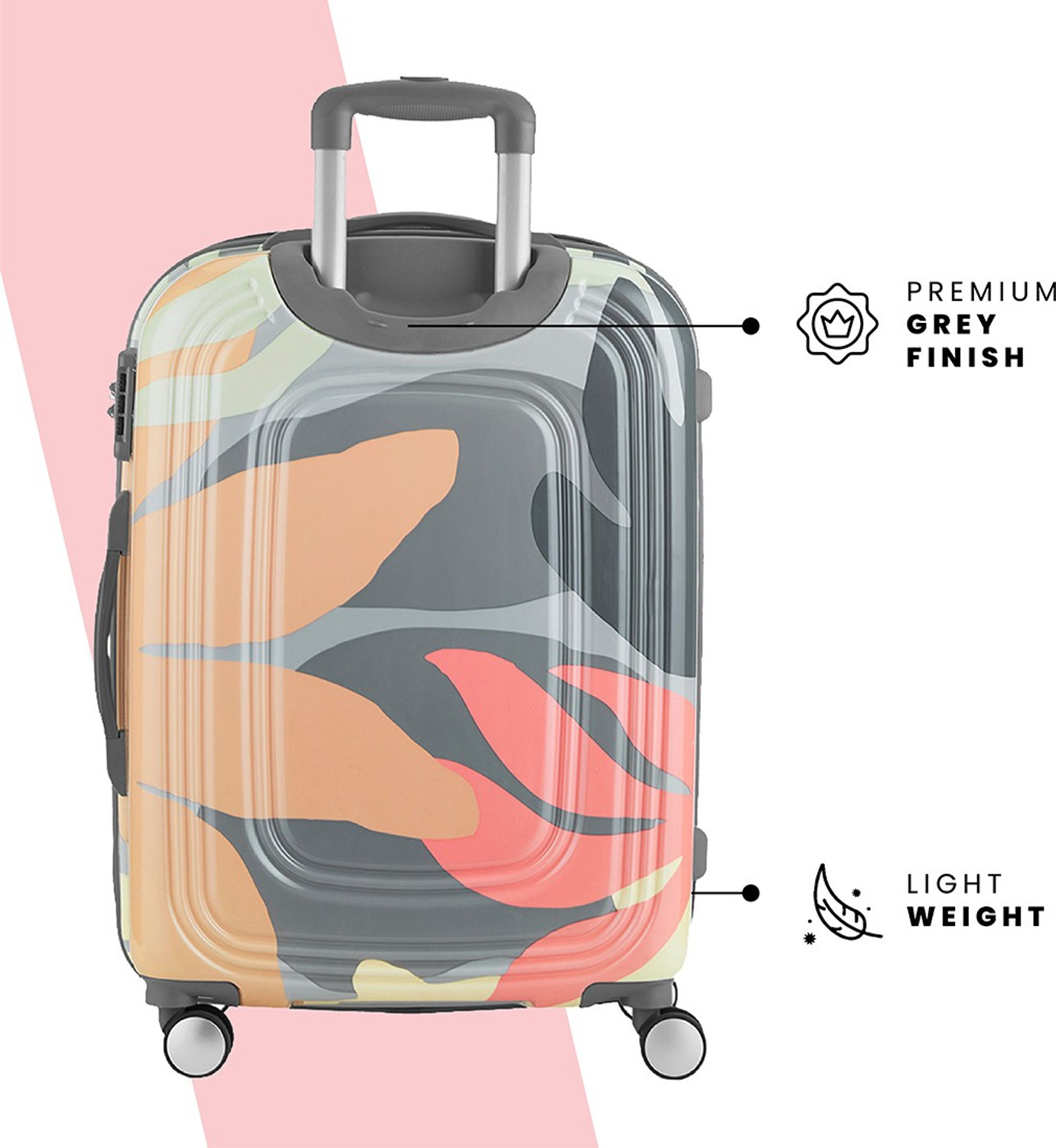 Image of Genie Large Check-in Suitcase (79 cm) 8 Wheels - FLORENTINE 79 - Pink