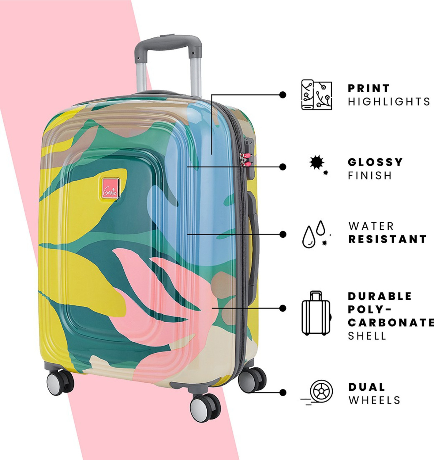 Image of Genie Large Check-in Suitcase (79 cm) 8 Wheels - FLORENTINE 79 - Multicolor