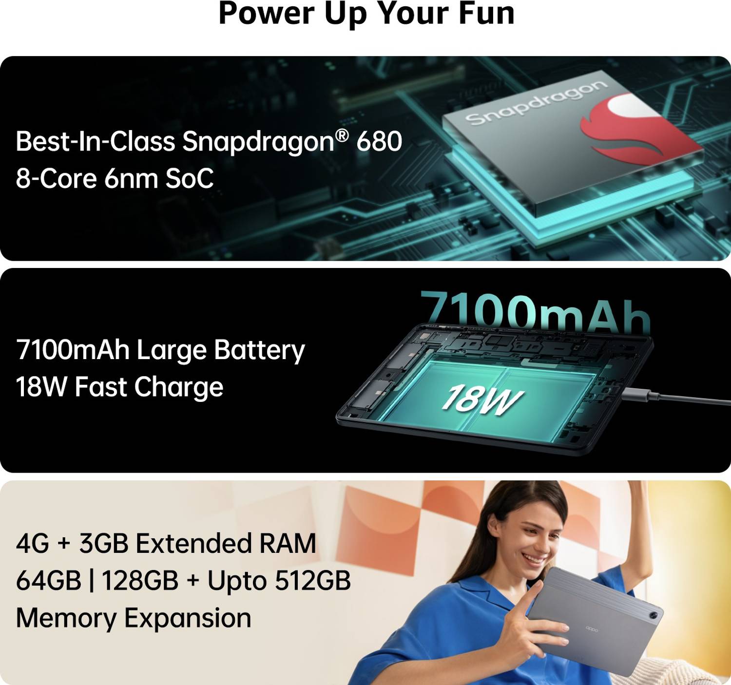 OPPO Pad Air 4GB 128GB 10.36 inch Wi-Fi Tablet (Grey) 680 Tablets - Image 3