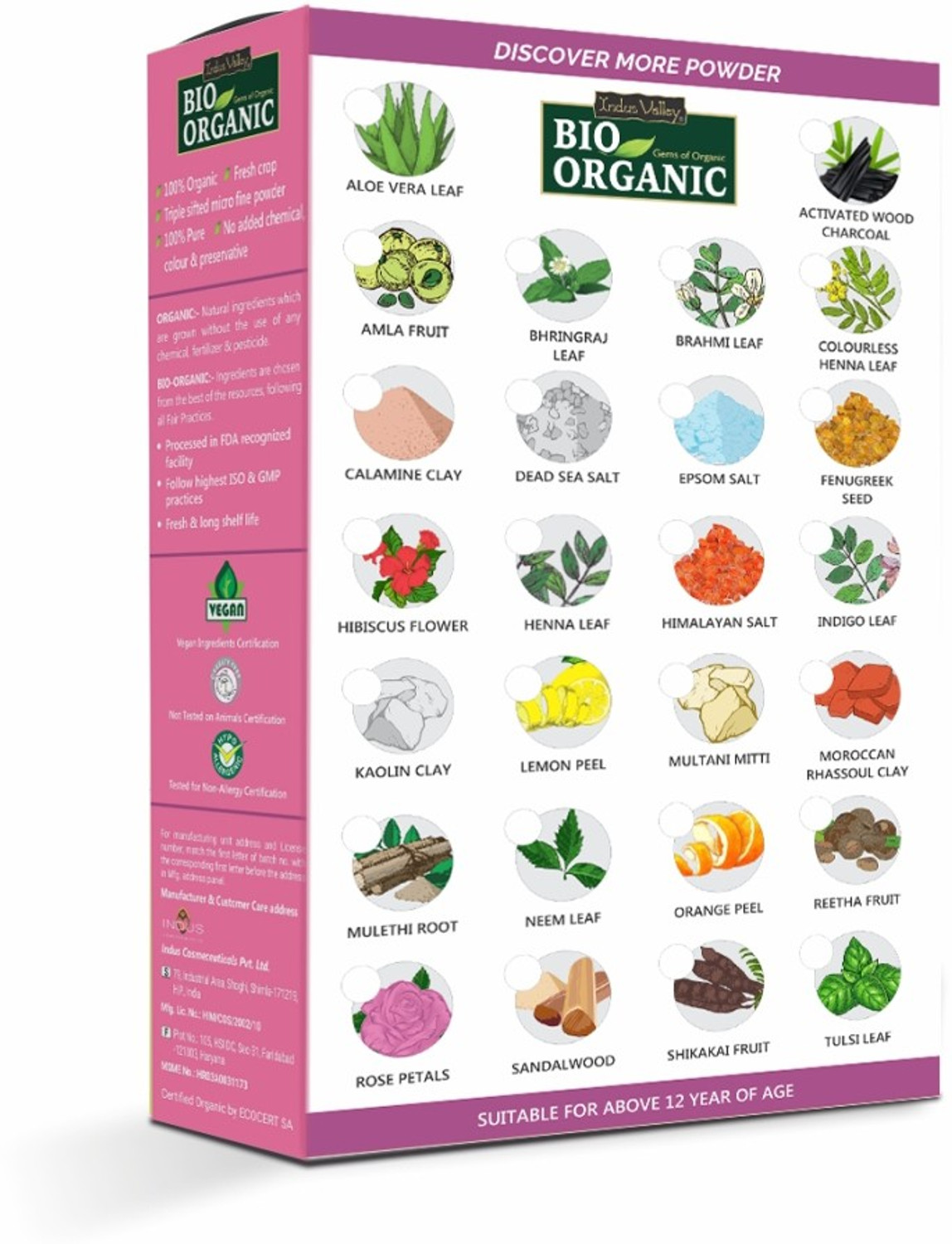 Image of Indus Valley Bio Organic 100% Pure Rose Petals Powder