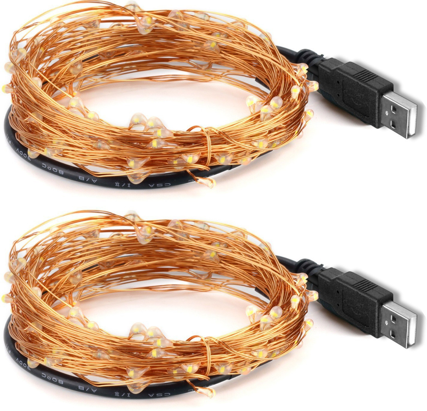 Image of MANSAA 150 LEDs 15 m Gold, Yellow Steady Water Drop Rice Lights