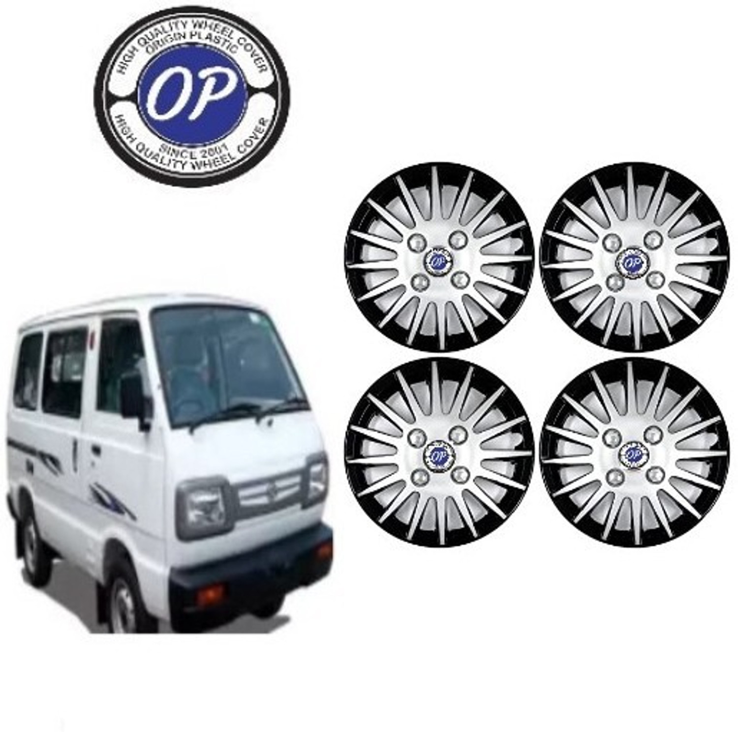 Image of soni enterprises 12INCH SILVER BLACK WHEEL COVER FOR Maruti Omni VAN CAR Wheel Cover For Universal For Car Universal For Car