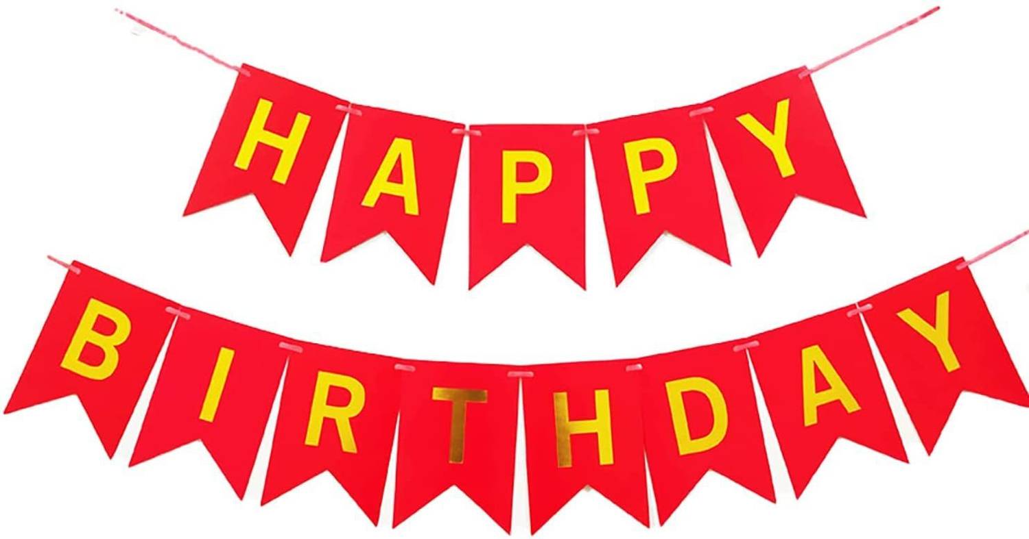 atorakushon Solid Happy Birthday Decoration Banner for Boys & Girls Letter Balloon