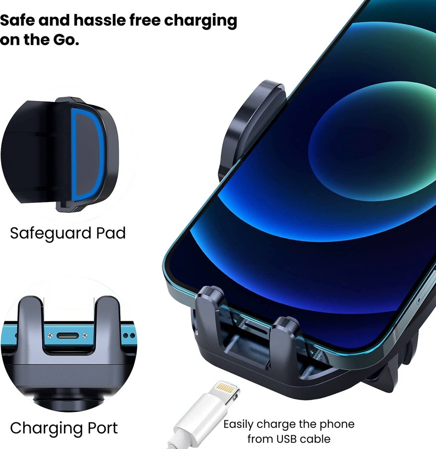 Portronics Car Mobile Holder Black - Image 5