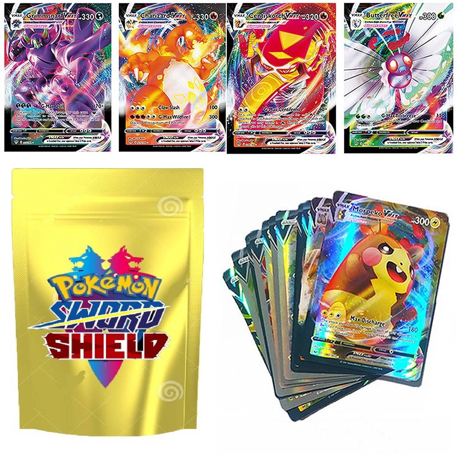 CrazyBuy Pokemon Cards Sword and Shield 50 Assorted Cards VMAX V Trainer EX  GX Basic Card - Pokemon Cards Sword and Shield 50 Assorted Cards VMAX V  Trainer EX GX Basic Card .