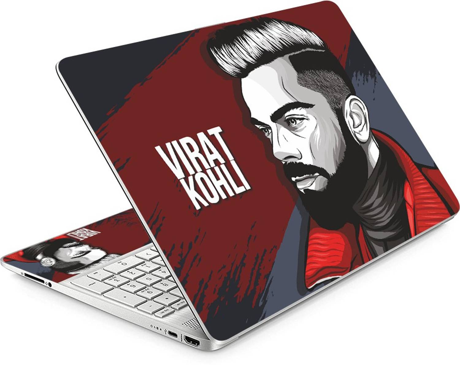 Anweshas Full Panel Laptop Skin Vinyl Fits Size Upto 15.6 inches - Virat Kohli Sketch Self Adhesive Vinyl Laptop Skin Compatible for 15.6 inch