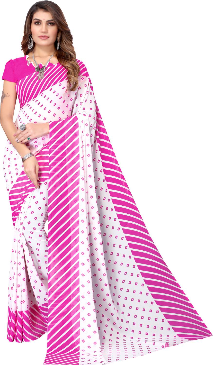 ANIRAV Printed Daily Wear Georgette Saree