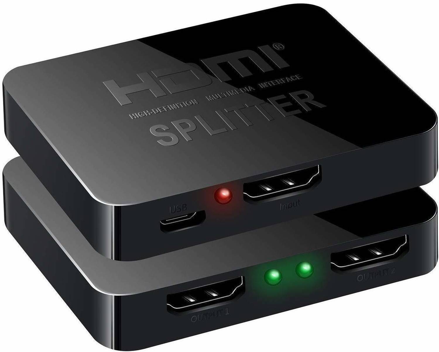 microware TV-out Cable HDMI Splitter 1 in 2 Out, Amplifier for F