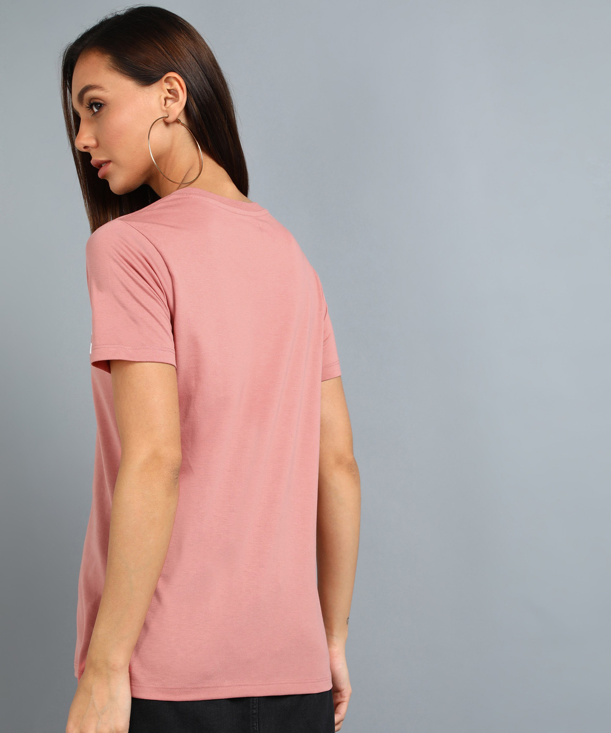 Image of METRONAUT Printed Women Round Neck Pink T-Shirt