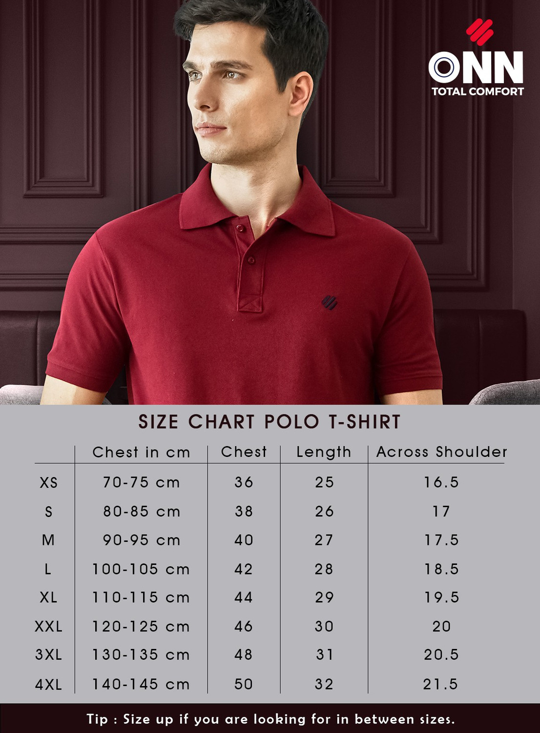 Image of ONN Solid Men Polo Neck Blue T-Shirt