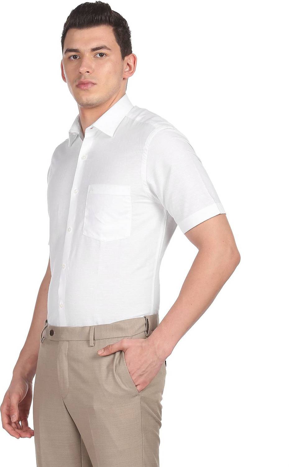 ARROW Men Solid Formal White Shirt