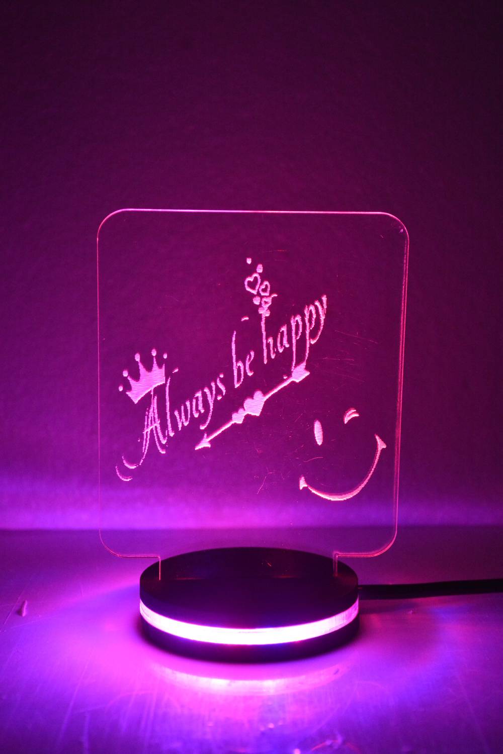 Craftkings Night Lamp,AlwaysBe Happy Led Lamp (3 Color) Table Lam