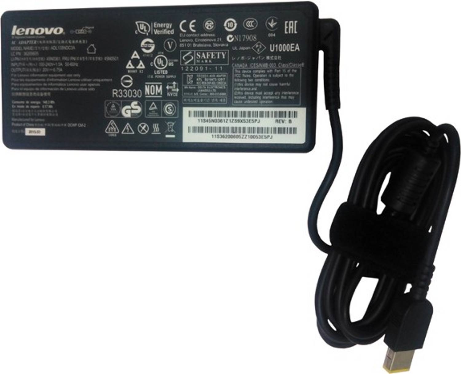 Chargeur Lenovo 65W Round Tip - Alimentation 65W 230V AC, Neuf, Pour Ordinateur Portable Lenovo