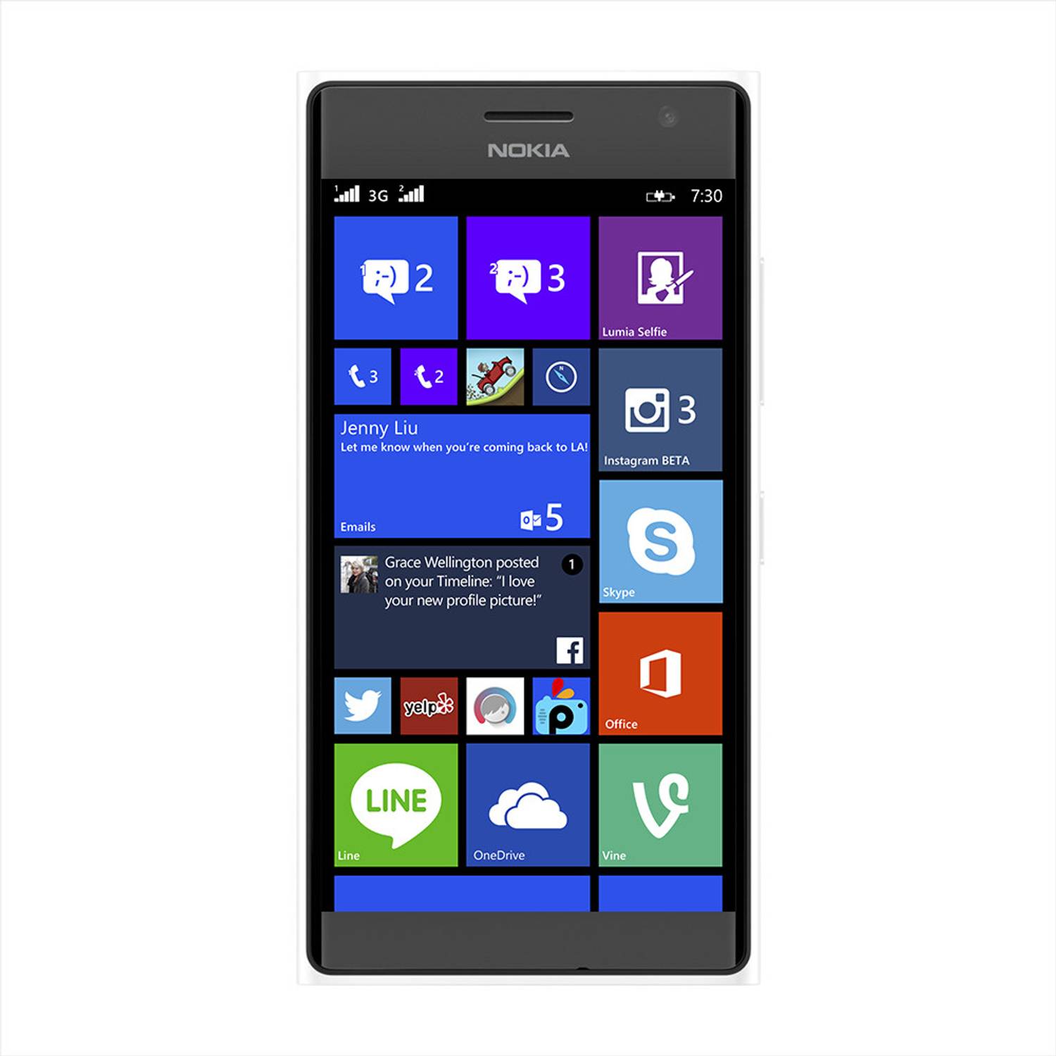 Nokia Lumia 730 (White, 8 GB) (1 GB RAM)