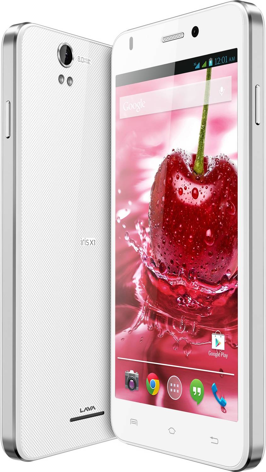 LAVA Iris X1 Grand With Flip Cover (White and Silver, 8 GB) (1 GB