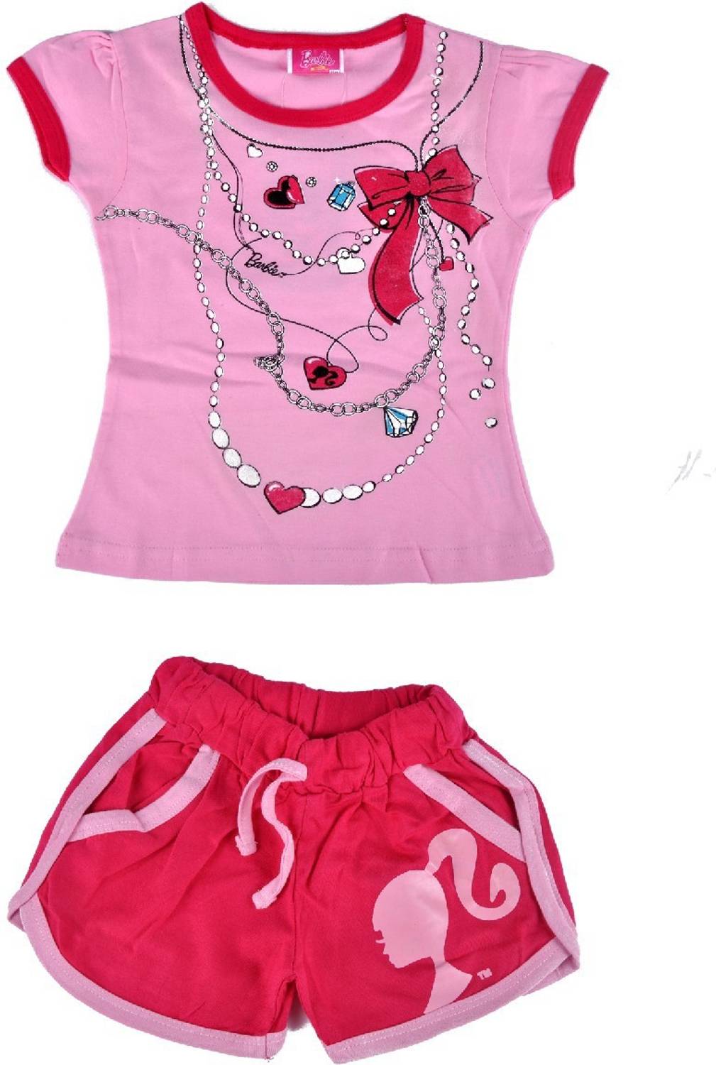 BARBIE Kids Nightwear Girls Self Design Cotton Blend
