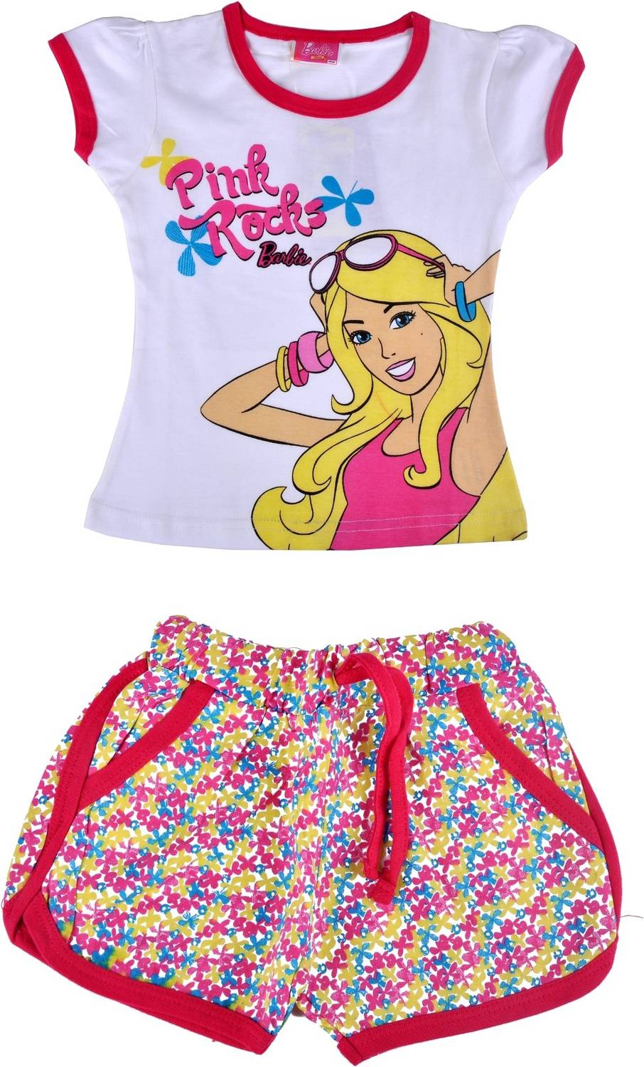 BARBIE Kids Nightwear Girls Self Design Cotton Blend