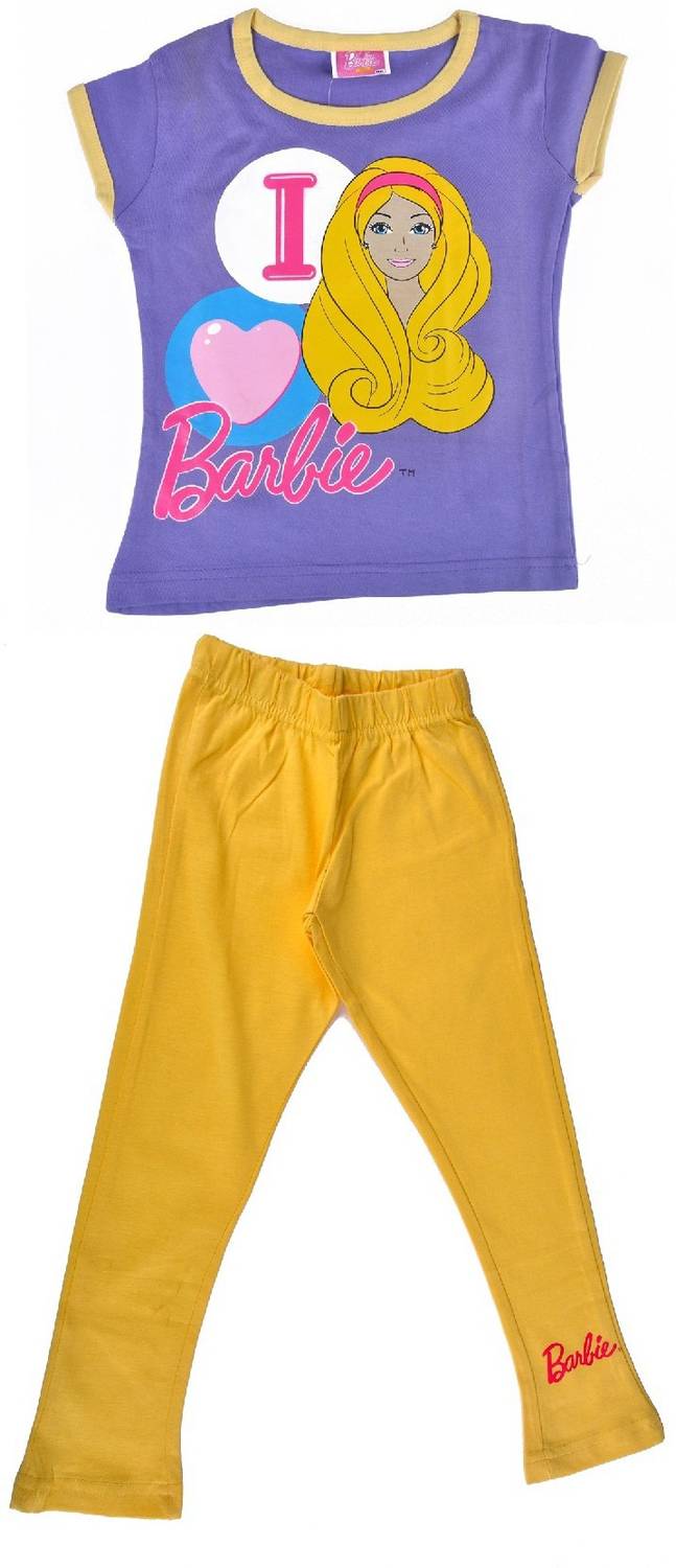 BARBIE Kids Nightwear Girls Self Design Cotton Blend