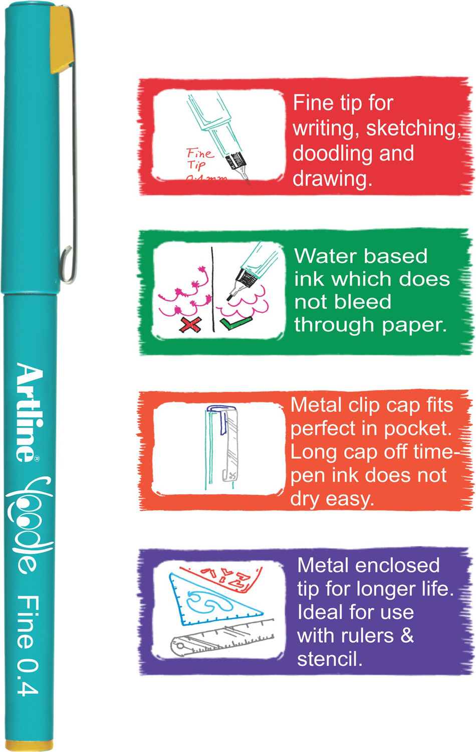Image of Artline Yoodle 0.4MM Fineliner Pen