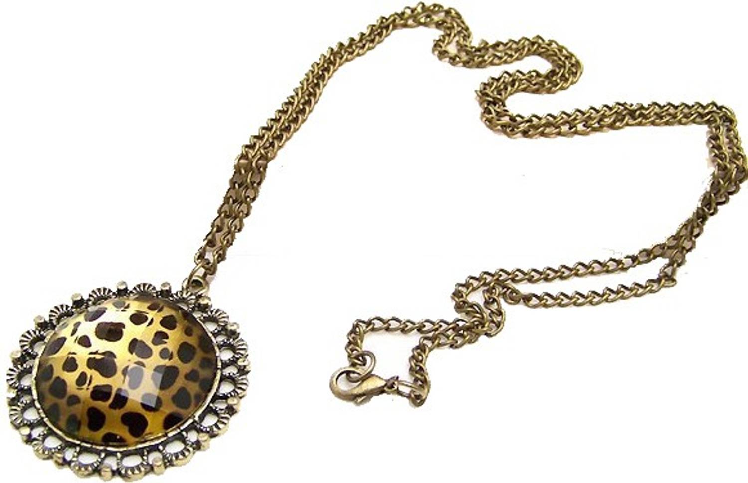 AMOUR Big Leopard Print Crystal Alloy Pendant