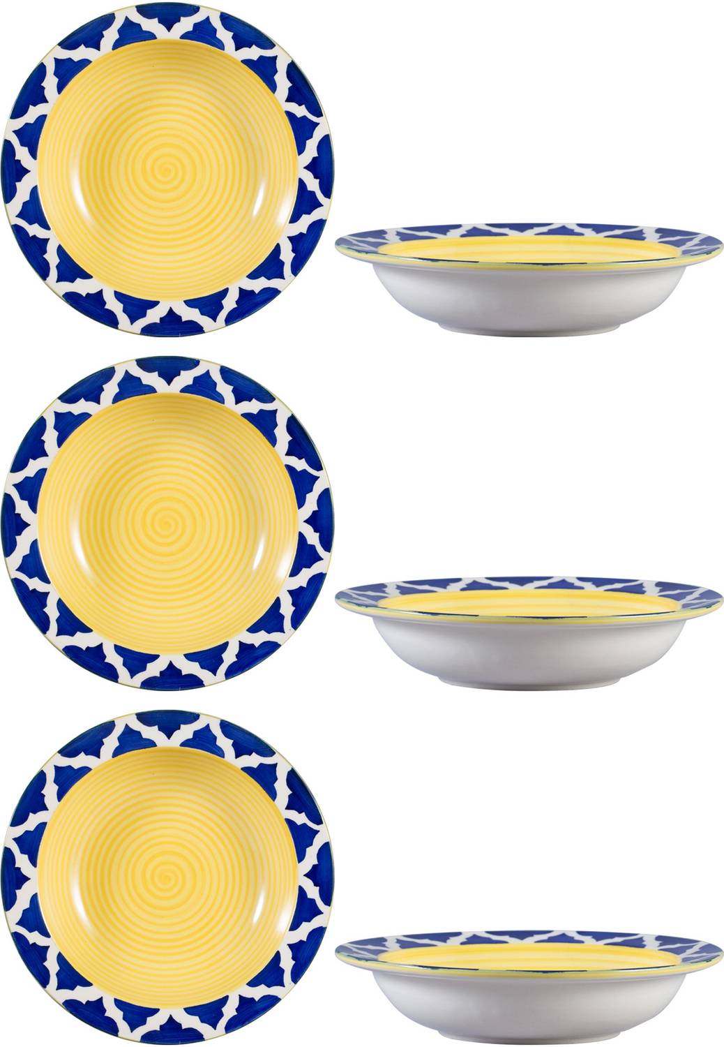 caffeine Ceramic Handmade Yellow & Umrao Print 7 inch Charger Plate