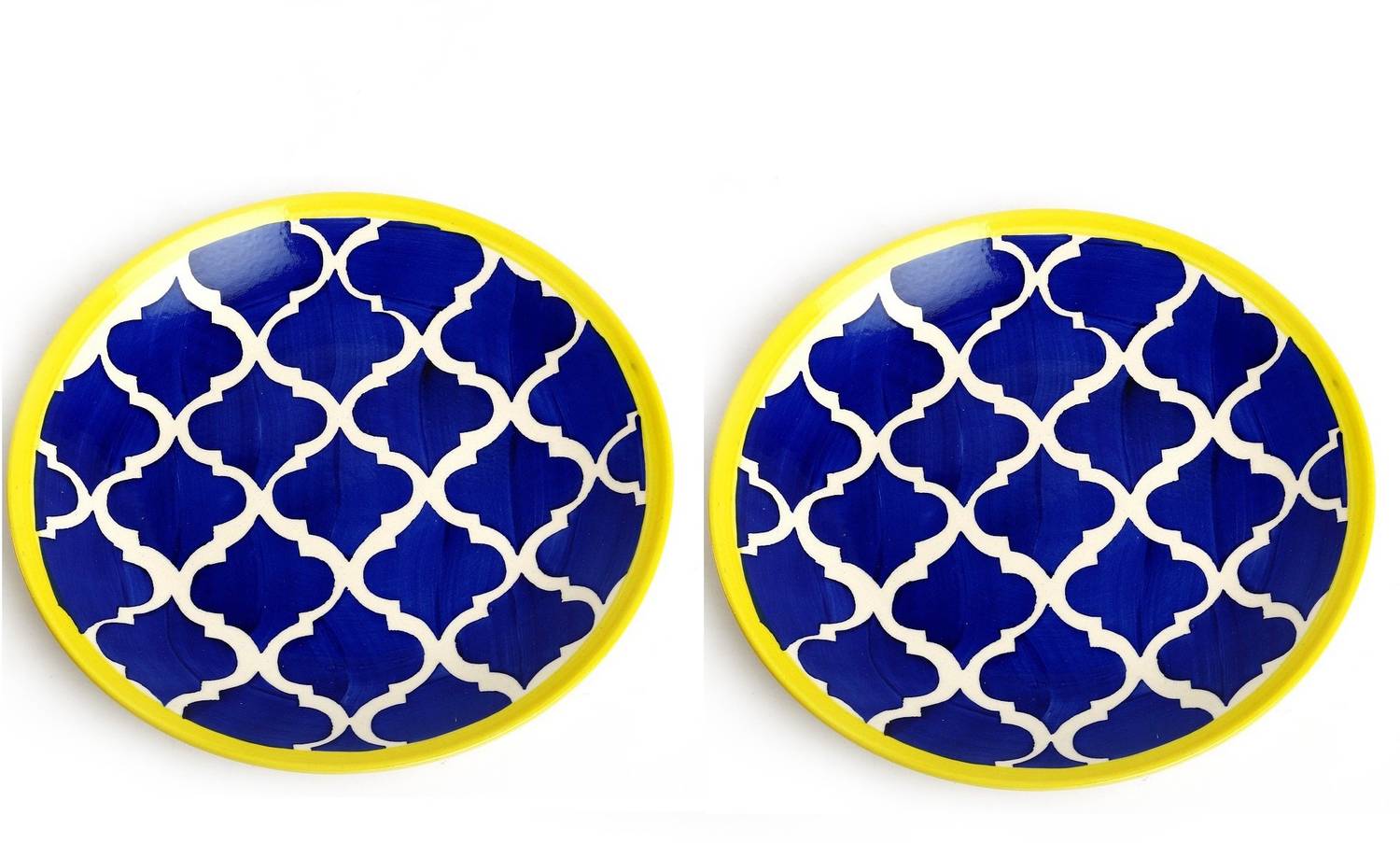 caffeine Ceramic Handmade Blue Umrao Charger Plate 8" Charger Plate