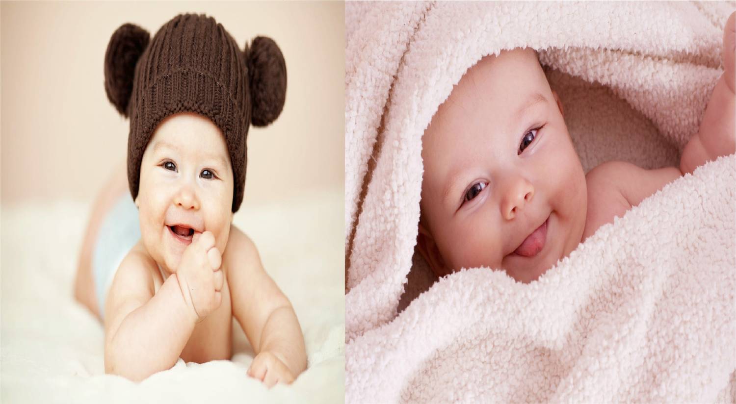 Baby Poster Cute Smiling New Born Kid Infant Child Wall Decor – 2 Pcs Combo Photographic Paper