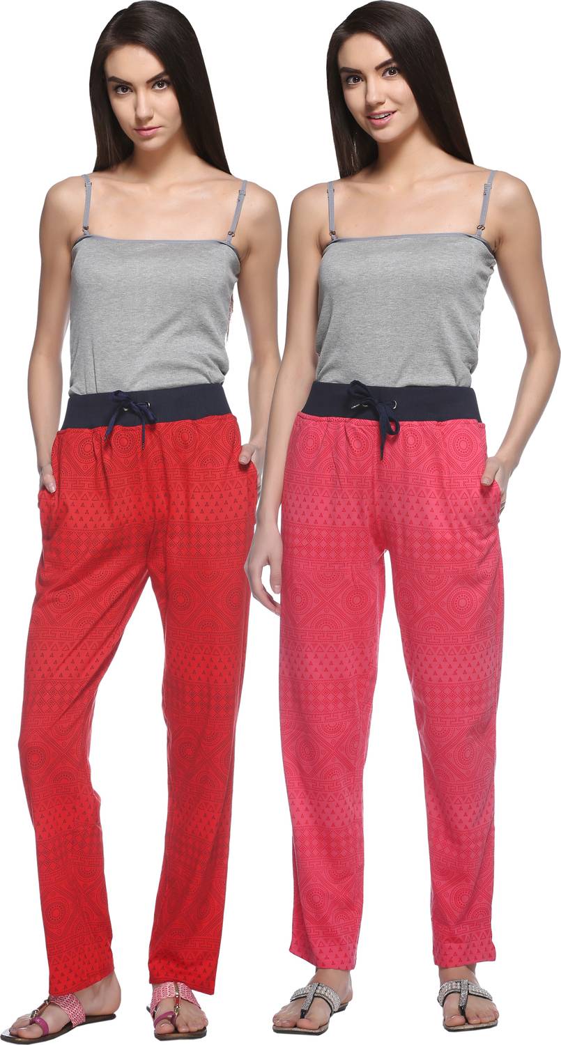 69GAL Printed Women Red, Pink Track Pants