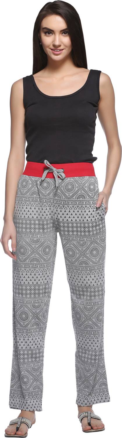 69GAL Printed Women Grey Track Pants