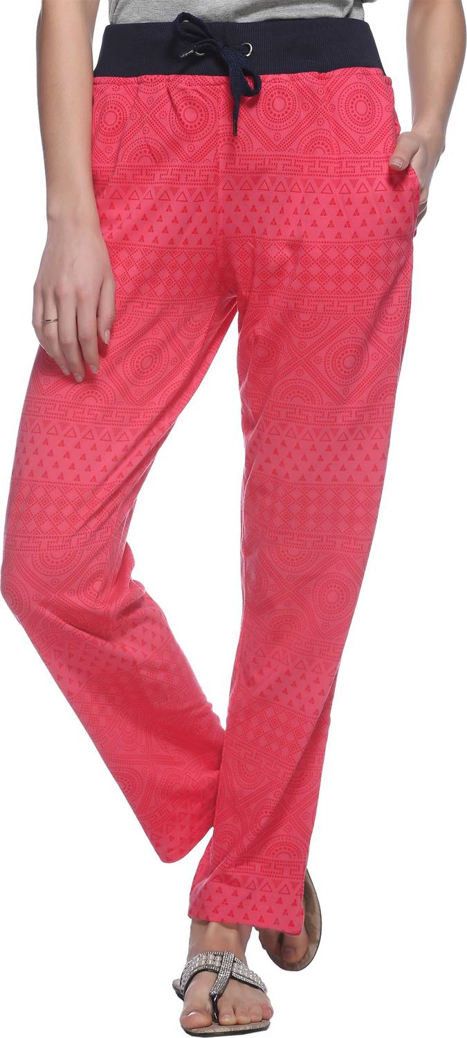 69GAL Printed Women Pink Track Pants