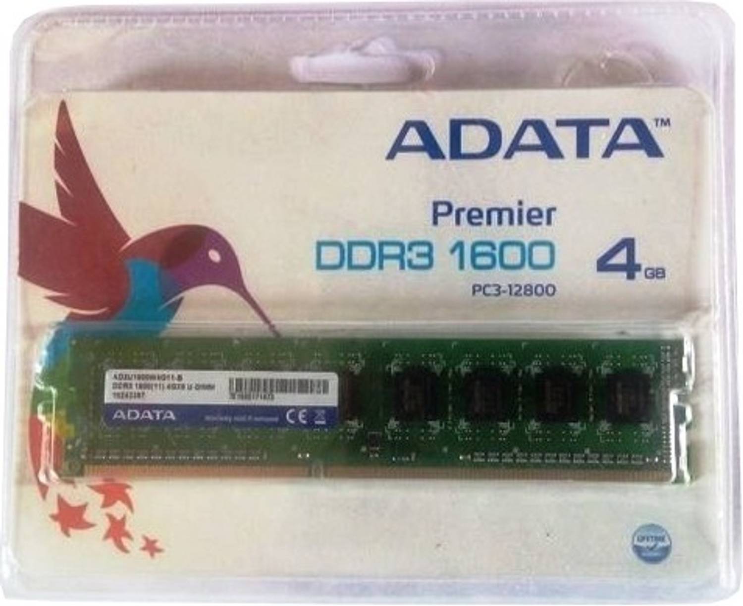 ADATA Premier DDR3 4 GB PC DRAM (AD3U1600W4G11-B/AD3U1600W4G11-R)
