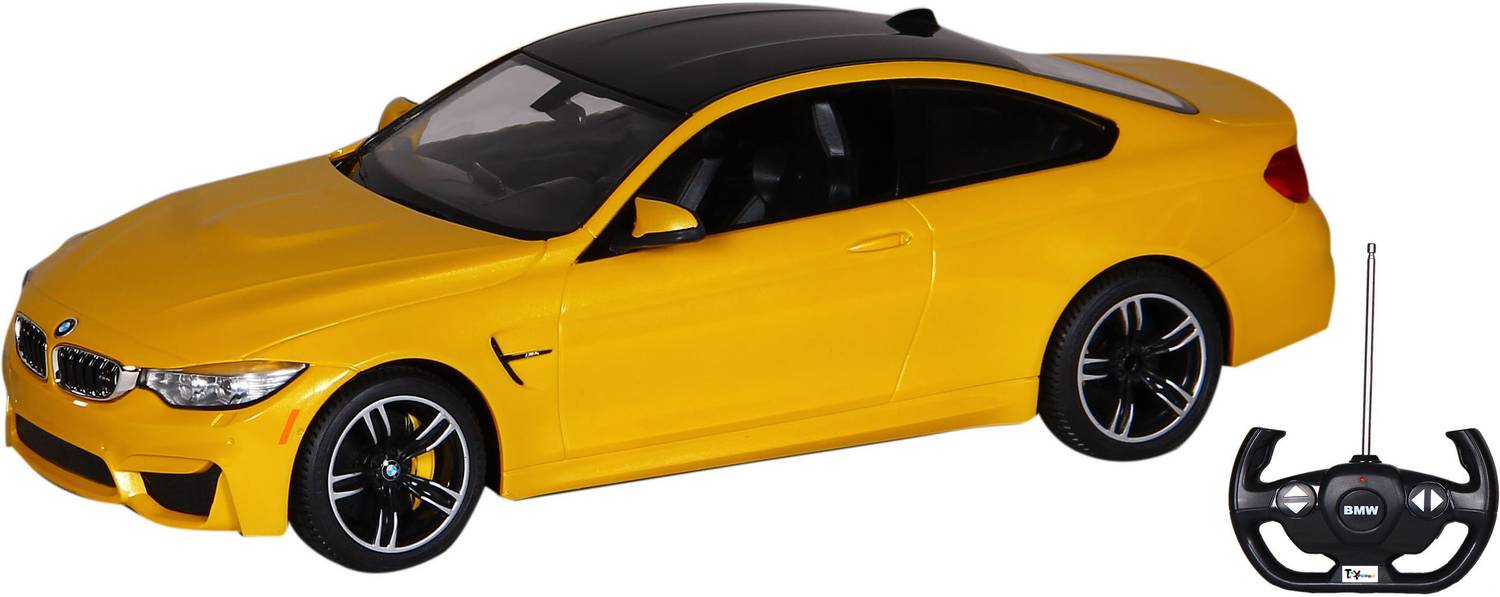Toy House BMW M4 Coupe RC Scale Model Car, Yellow - Image 1