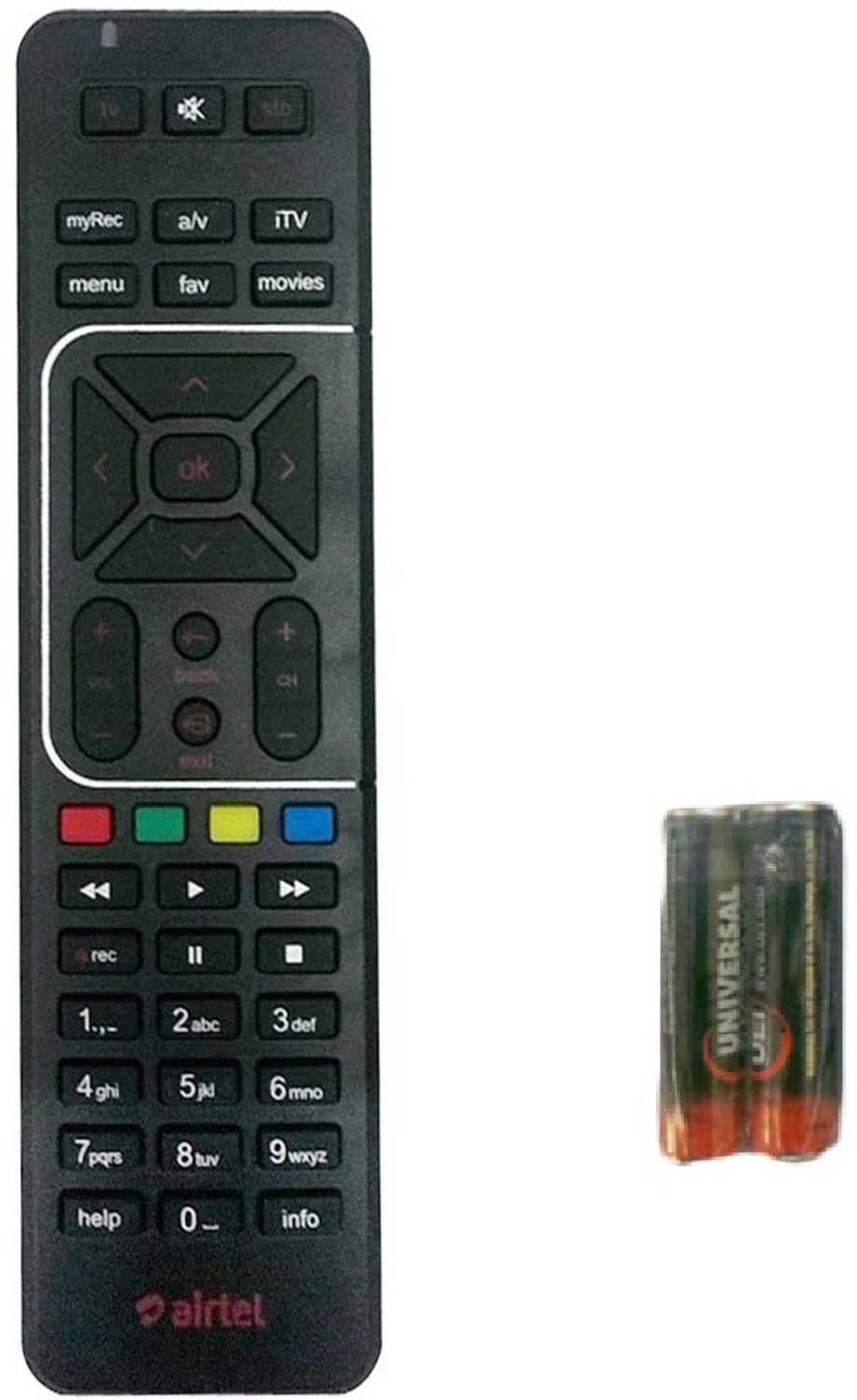 Airtel DIGITAL TV Recording + AA/AAA battery Airtel Remote Contro