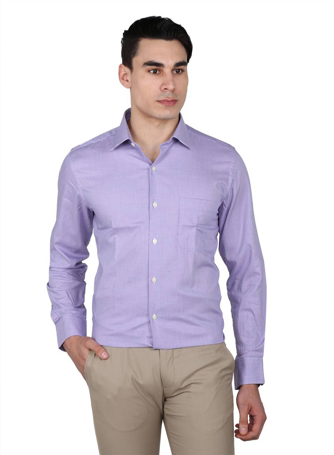 ARROW Men Checkered Casual Purple Shirt