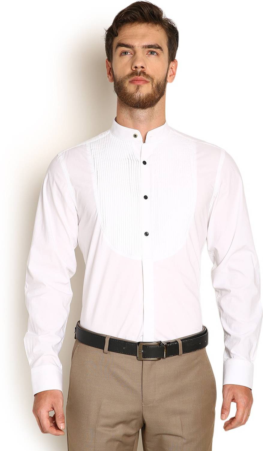 Blackberrys Men Solid Casual White Shirt