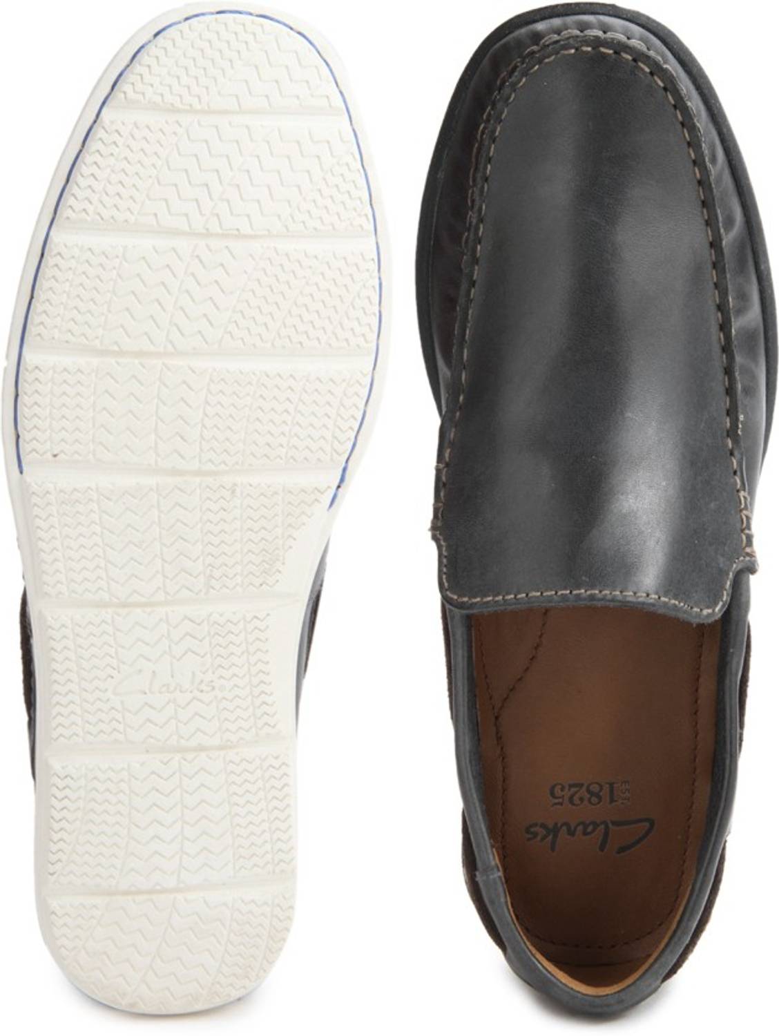 CLARKS Kelan Lane Navy Leather Loafers For Men - Buy NAVY  display picture 3