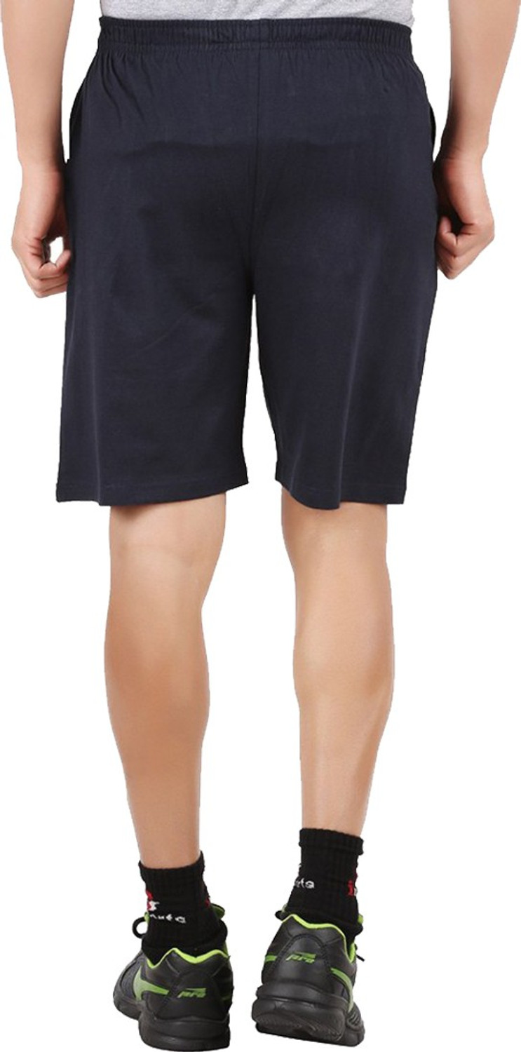 Image of CHECKERSBAY Solid Men Dark Blue, Black, Grey Sports Shorts