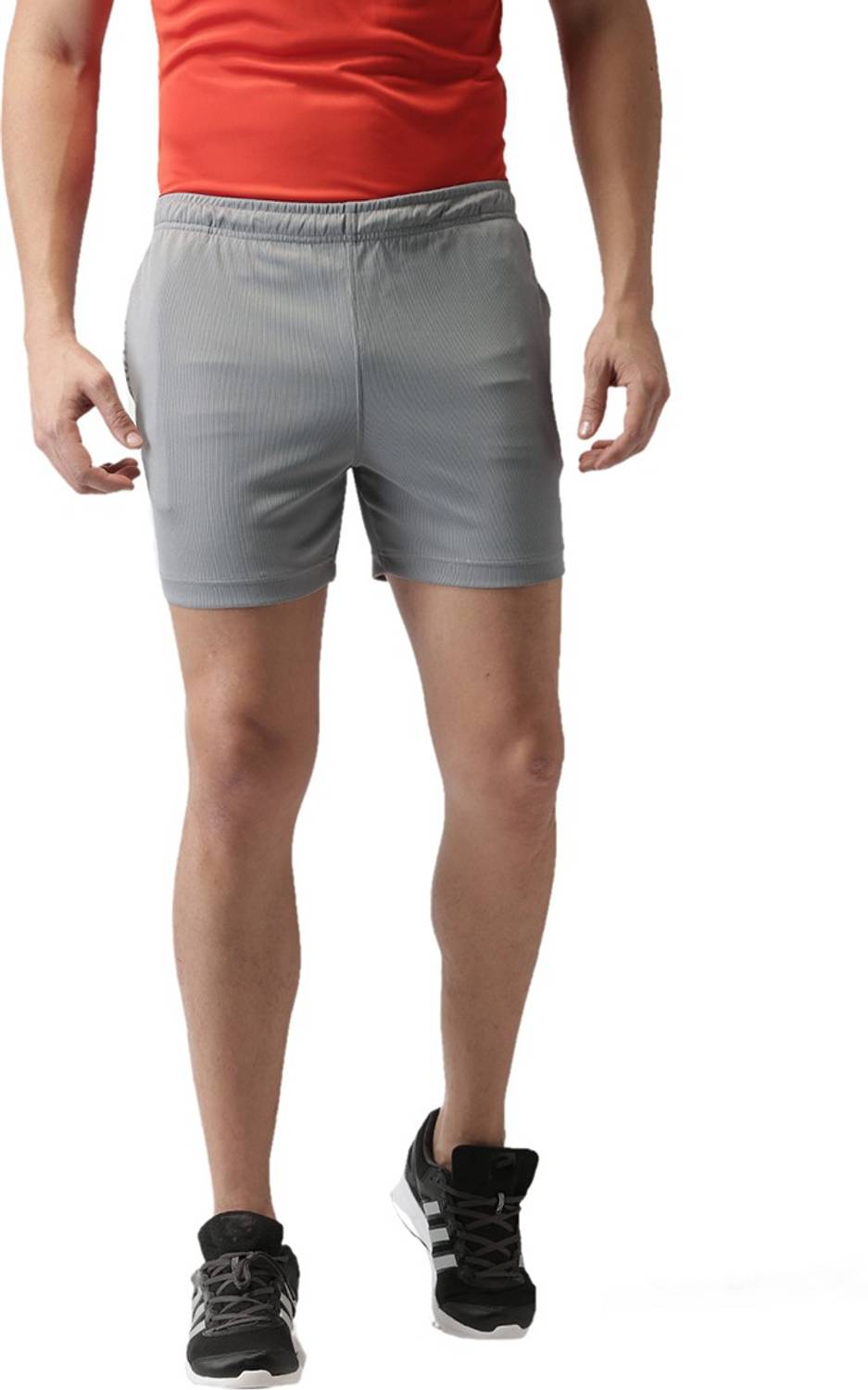 2GO Solid Men Grey Sports Shorts