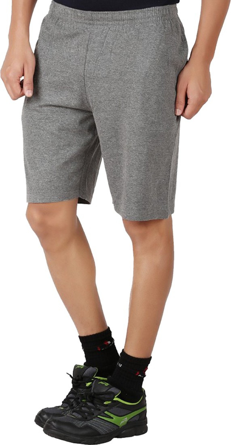 Image of CHECKERSBAY Solid Men Dark Blue, Black, Grey Sports Shorts