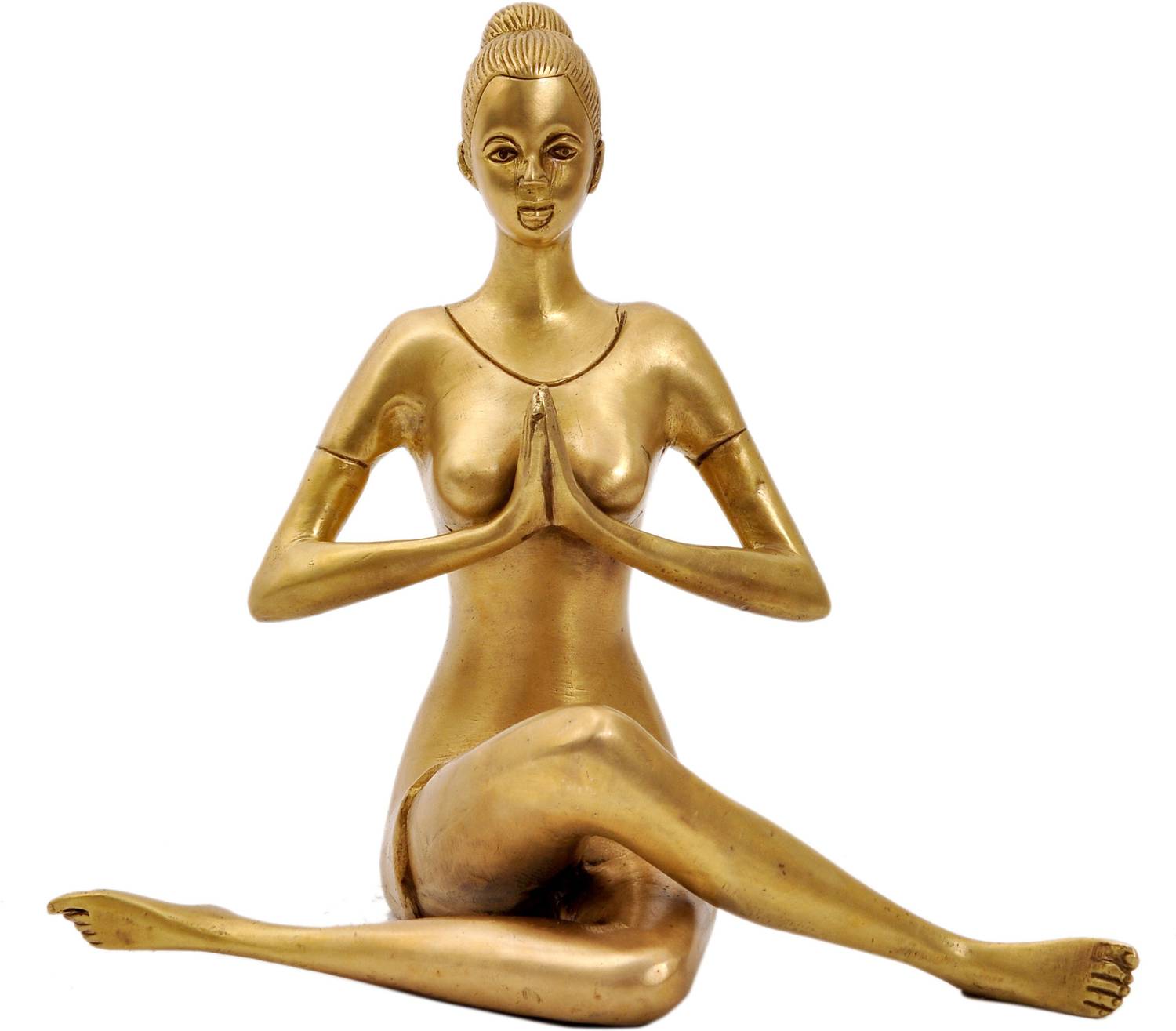 Aesthetic Decors Yoga Lady Sitting Decorative Showpiece - 22 cm