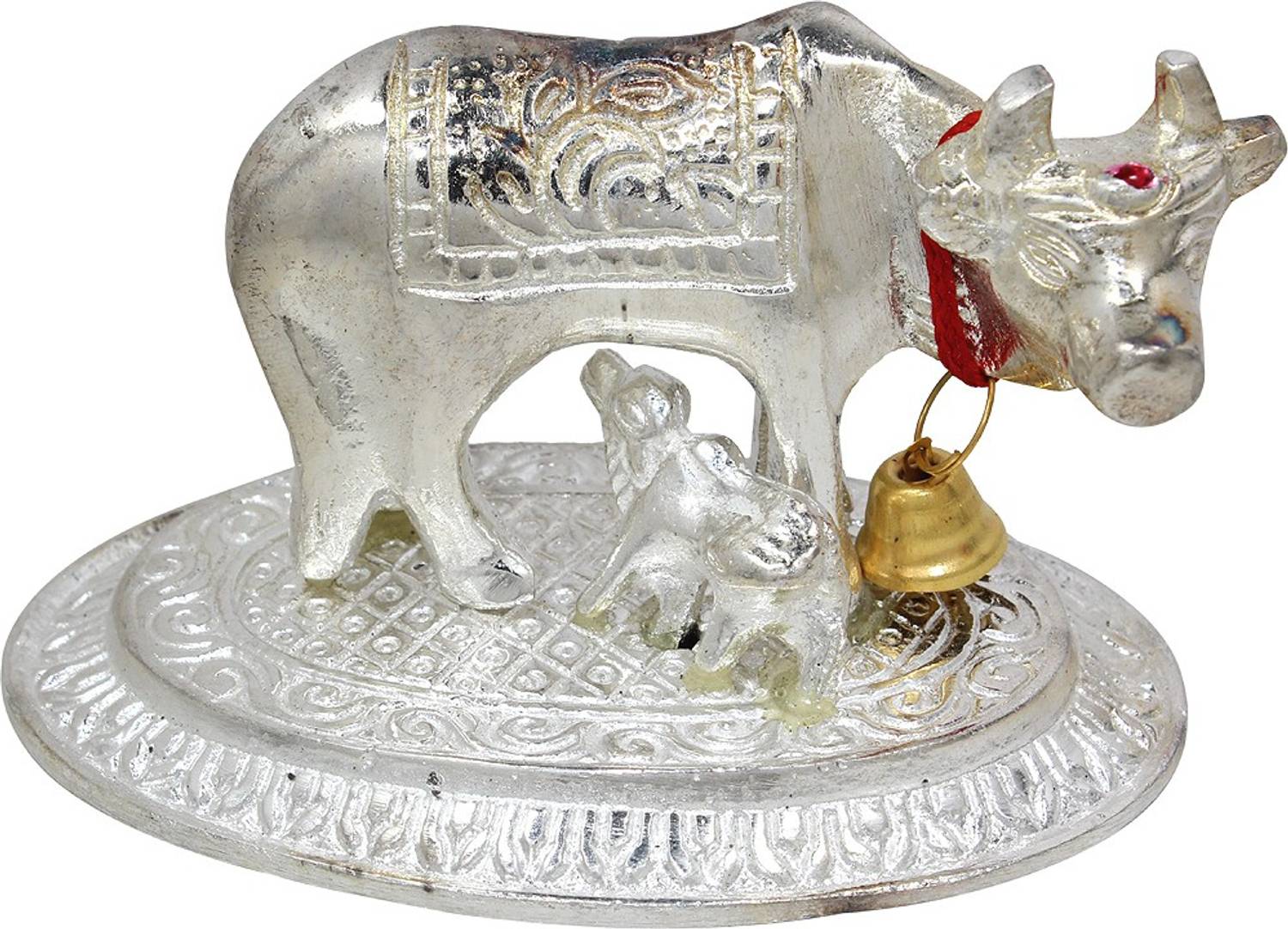 Bhavikaa Cow & Calf Decorative Showpiece  -  5 cm