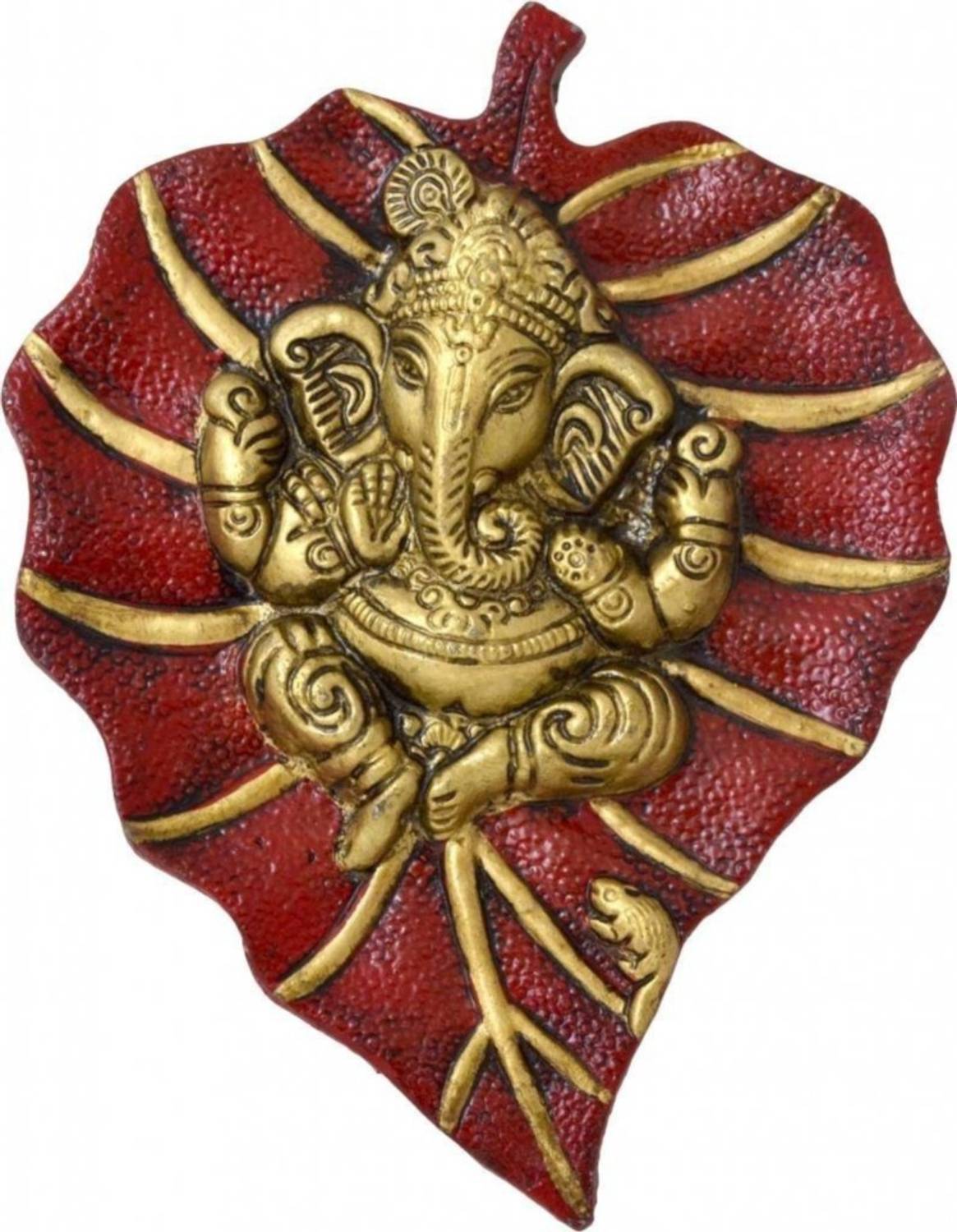 Bharatcraft White Metal Patta Ganesh Wall Hanging Multicolour Decorative Showpiece  -  14 cm