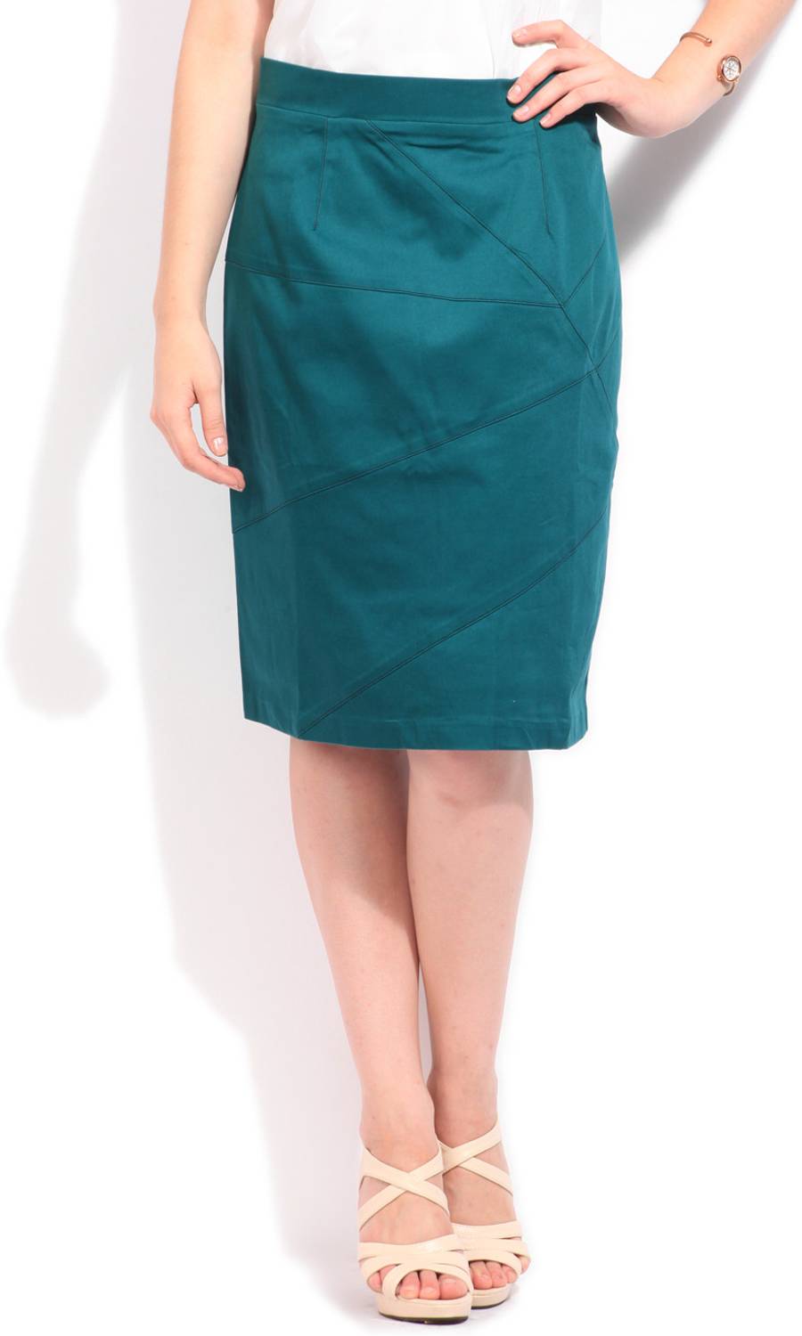 Avirate Solid Women Green Skirt