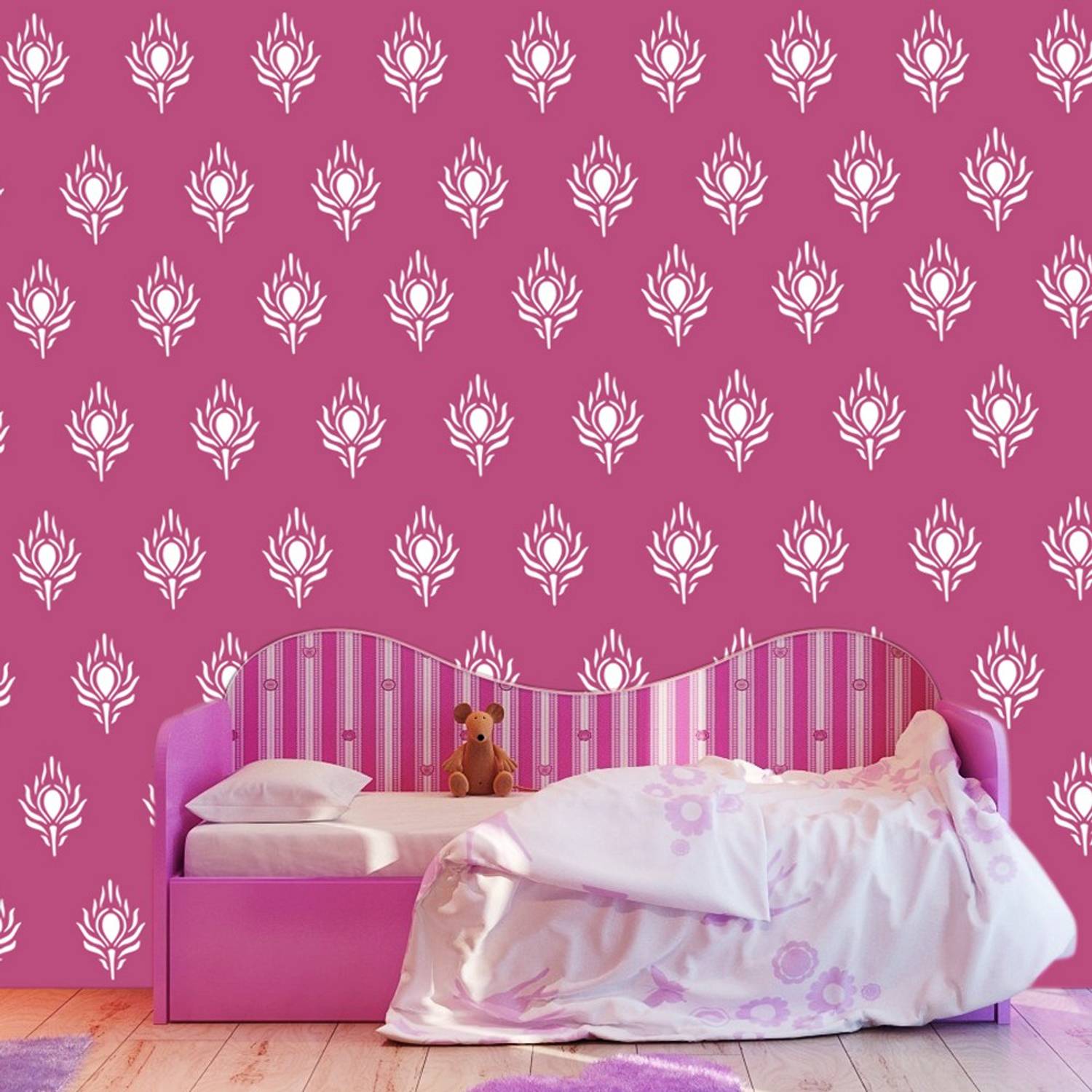 Arhat Stencils DAMASK ASR-E08 GLOSSY PVC Stencil