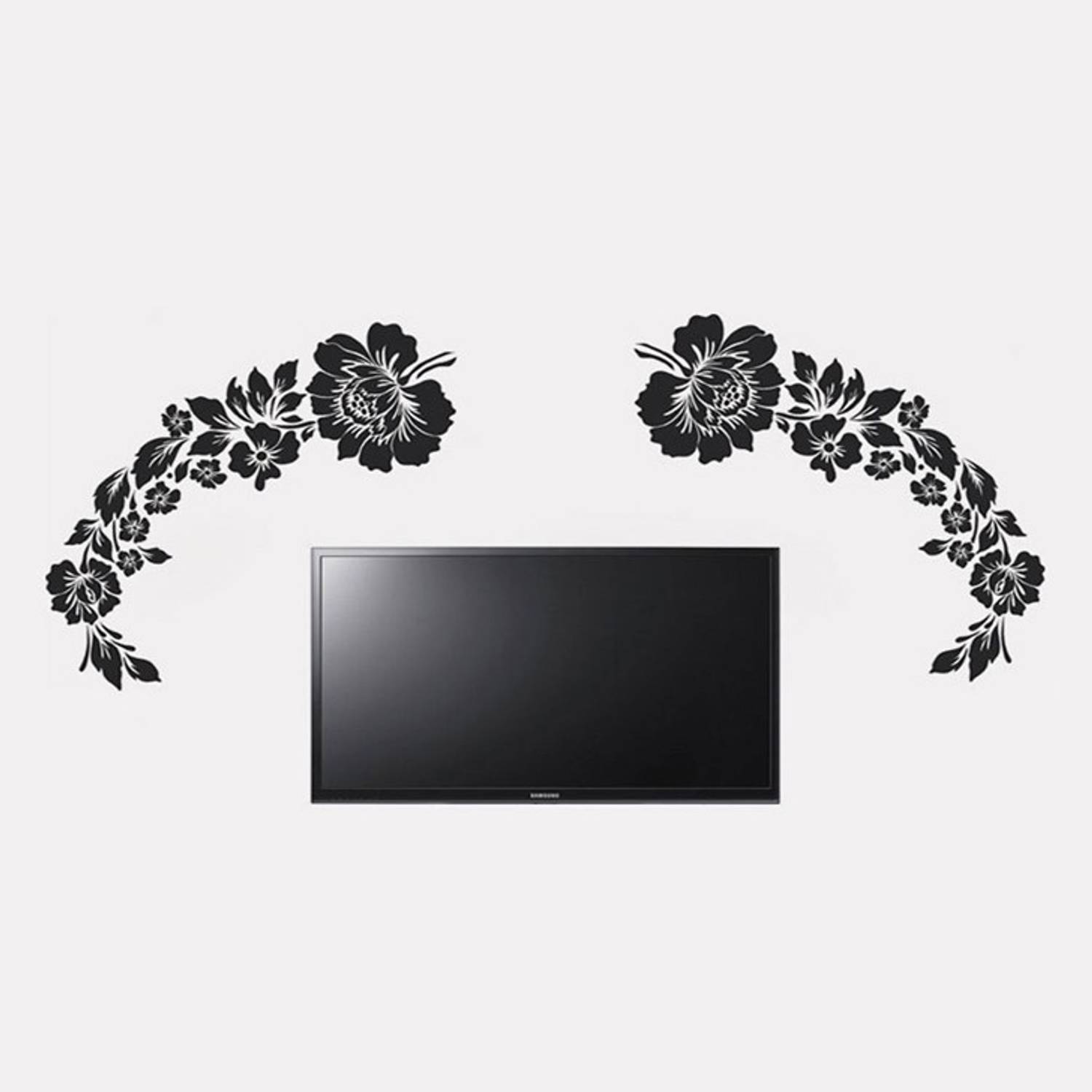 Aquire 120 cm Black TV Background Flowers 5763 Self Adhesive Sticker