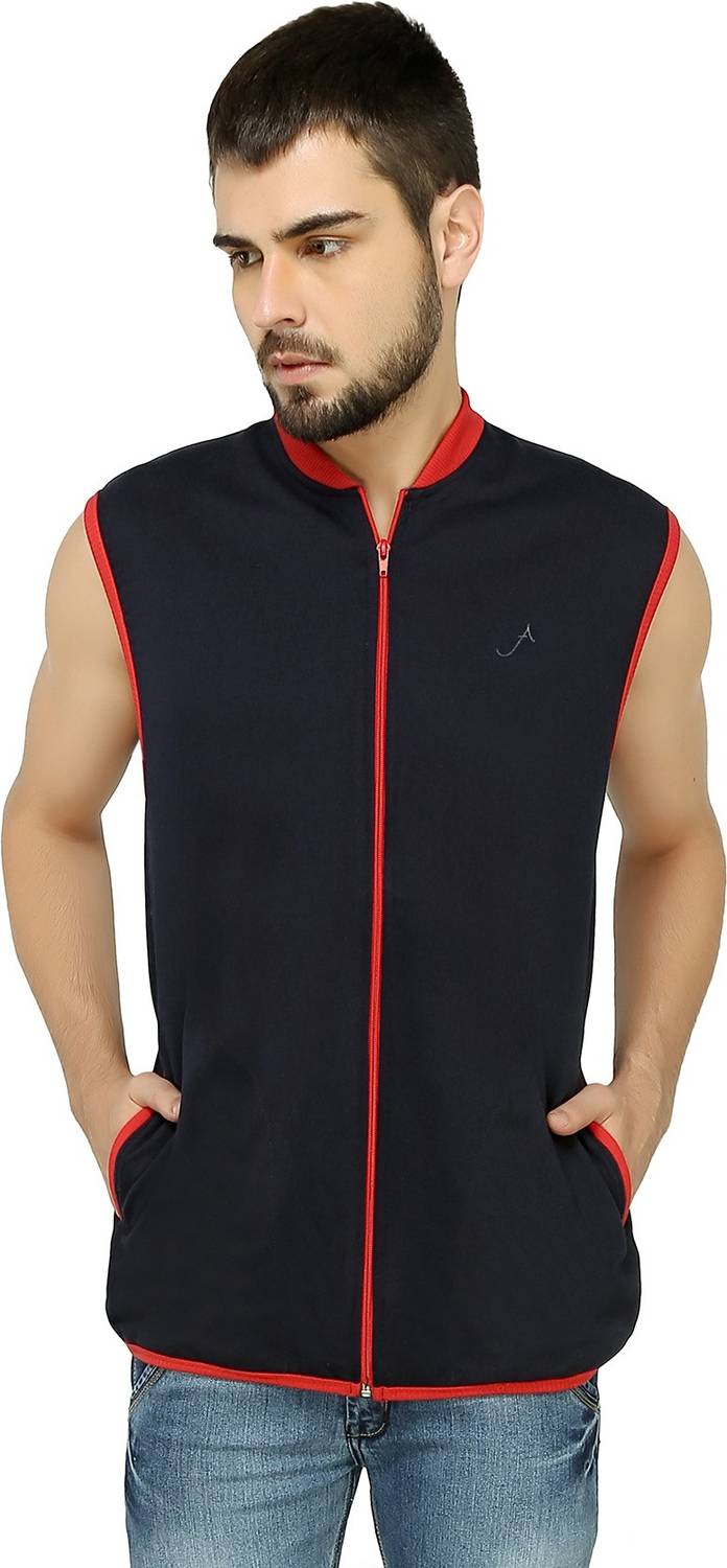 Ashdan Sleeveless Solid Men Sweatshirt